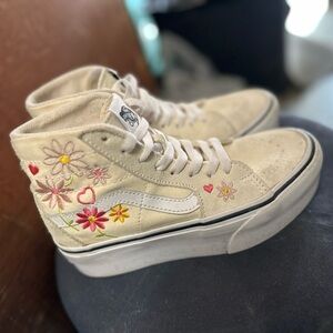 Vans- Cream High-Top Sneakers